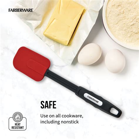 silicone spatula one piece|Farberware Kitchen Silicone Scraper/Spatula, 1.